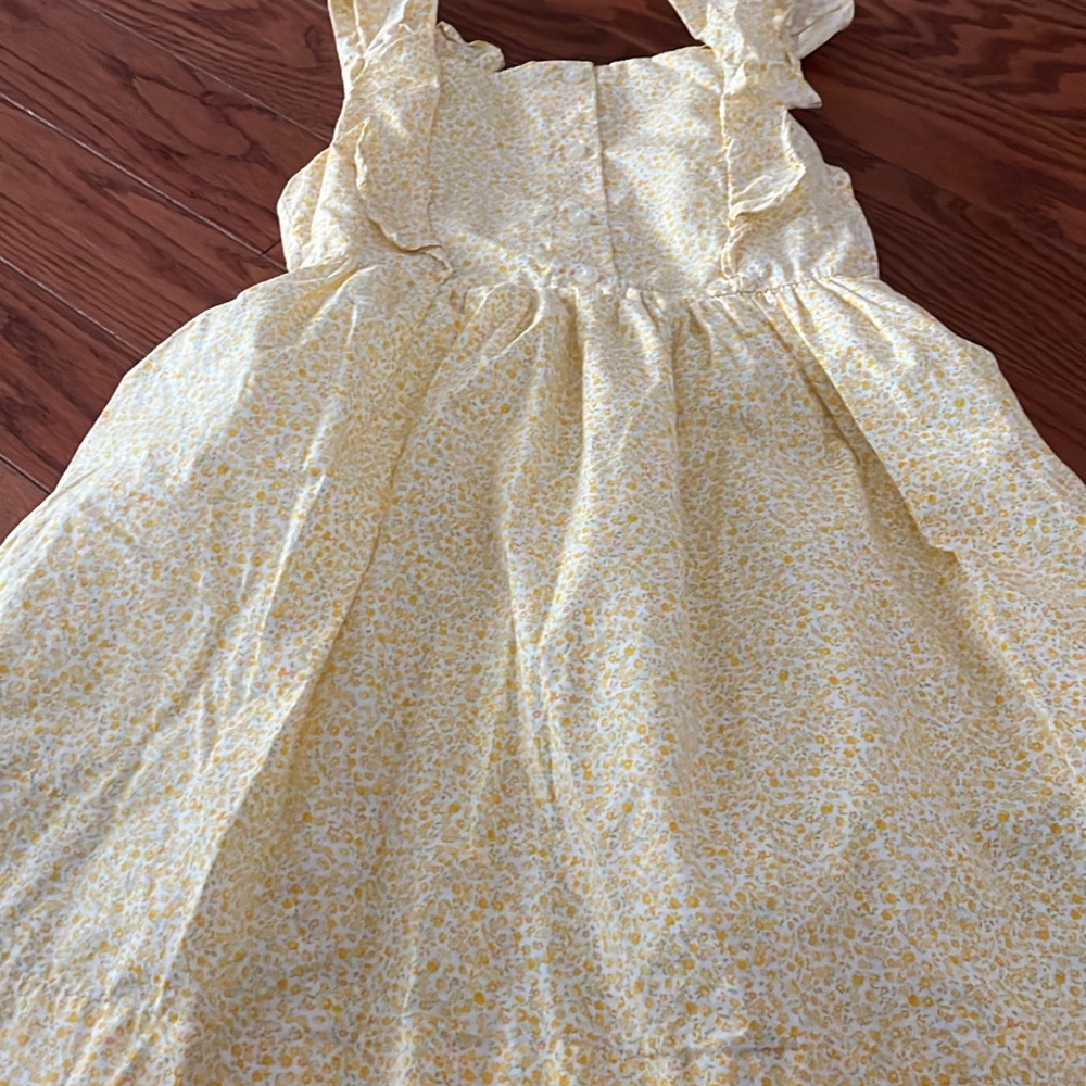 Ralph Lauren Yellow Ruffled Tiered Sundress with Flutter Sleeves
